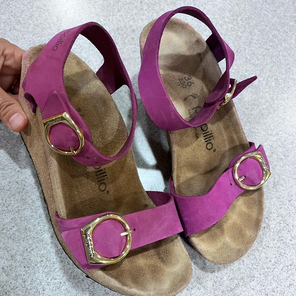 Birkenstock Soley Papillio Sandals Womens 6 or 230 Purple/Pink Wedge Ankle Strap - Picture 5 of 16